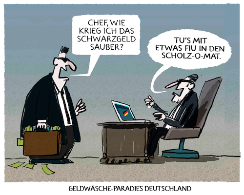 Cartoon: Geldwaesche Deutschland (medium) by markus-grolik tagged geldwaesche,deutschland,fiu,scholz,schaeuble,finanzminister,spd,cdu,bargeld,immobilien,gesetzesluecken,steuerhinterziehung,geldwaesche,deutschland,fiu,scholz,schaeuble,finanzminister,spd,cdu,bargeld,immobilien,gesetzesluecken,steuerhinterziehung