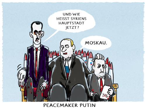 Cartoon: Geostrategische Lehrstunde (medium) by markus-grolik tagged moskau,russland,tuerkei,syrien,putin,erdogan,assad,geostrategie,naher,osten,moskau,russland,tuerkei,syrien,putin,erdogan,assad,geostrategie,naher,osten