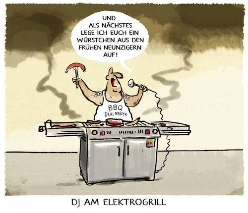 Cartoon: Grillsommer... (medium) by markus-grolik tagged grill,grillen,bbq,fleisch,dj,disco,popmusik,oldie,radio,wurst,grill,grillen,bbq,fleisch,dj,disco,popmusik,oldie,radio,wurst