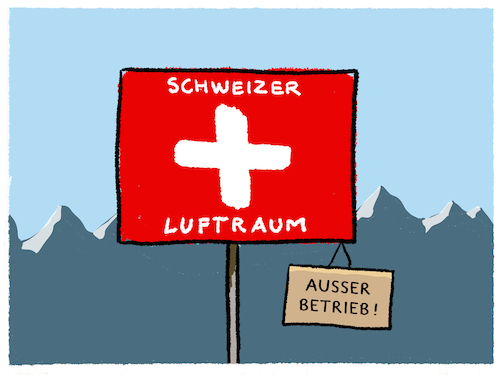 Cartoon: Grüzi... (medium) by markus-grolik tagged schweiz,luftraum,sperrung,flugbetrieb,betriesstoerung,flugverkehr,schweiz,luftraum,sperrung,flugbetrieb,betriesstoerung,flugverkehr