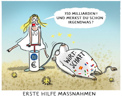 Cartoon: Hilfspaket... (medium) by markus-grolik tagged pumpe,pumpen,wirtschaft,leyen,750,milliarden,eu,staaten,massnahmen,unterstuetzung,zuschuesse,hilfspaket,corona,erste,hilfe,pumpe,pumpen,wirtschaft,leyen,750,milliarden,eu,staaten,massnahmen,unterstuetzung,zuschuesse,hilfspaket,corona,erste,hilfe