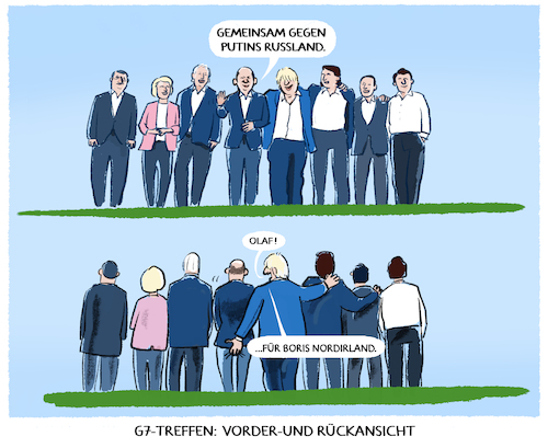 Cartoon: Hinter den Kulissen.. (medium) by markus-grolik tagged treffen,elmau,einigkeit,staatschefs,usa,europa,brexit,johnson,nordirland,protokoll,konflikt,bruessel,london,russland,putin,g7,china,treffen,elmau,einigkeit,staatschefs,usa,europa,brexit,johnson,nordirland,protokoll,konflikt,bruessel,london,russland,putin,g7,china