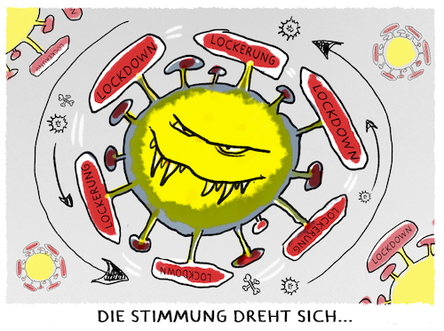 Cartoon: Im Corona-Karussell... (medium) by markus-grolik tagged mutation,mutiert,mutiertes,mutante,verlängerung,verlängert,lockerungen,virus,lockdown,corona,mutation,mutiert,mutiertes,mutante,verlängerung,verlängert,lockerungen,virus,lockdown,corona