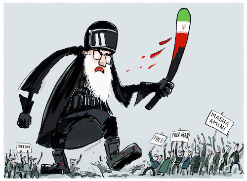 Cartoon: Iran... (medium) by markus-grolik tagged iran,masha,amini,proteste,kopftuch,sittenpolizei,islam,machthaber,raisi,islamischen,republik,oberhaupt,ali,chamenei,sittenwächter,mann,frau,iran,masha,amini,proteste,kopftuch,sittenpolizei,islam,machthaber,raisi,islamischen,republik,oberhaupt,ali,chamenei,sittenwächter,mann,frau