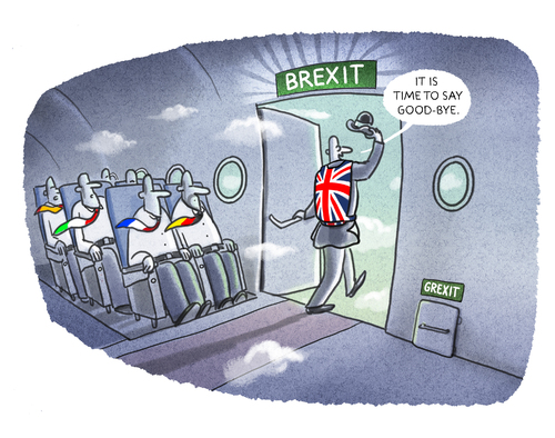 Cartoon: ...jump... (medium) by markus-grolik tagged großbritanien,schottland,united,kingdom,euro,pfund,brexit,europa,eu,england,austritt,merkel,cameron,queen,abstimmung,wertegemeinschaft,grolik,großbritanien,schottland,united,kingdom,euro,pfund,brexit,europa,eu,england,austritt,merkel,cameron,queen,abstimmung,wertegemeinschaft,grolik