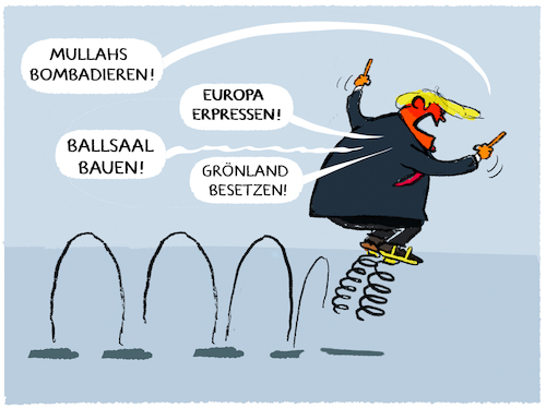 Cartoon: Jump... (medium) by markus-grolik tagged trump,aussenpolitik,usa,groenland,eu,zoelle,europa,ballsaal,iran,krieg,chaos,zollabkommen,abkommen,zoll,trump,aussenpolitik,usa,groenland,eu,zoelle,europa,ballsaal,iran,krieg,chaos,zollabkommen,abkommen,zoll