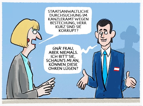 Cartoon: K und K (medium) by markus-grolik tagged kurz,korruptionsvorwuerfe,korruption,durchsuchung,kanzleramt,oesterreich,oevp,bestechung,wien,kurz,korruptionsvorwuerfe,korruption,durchsuchung,kanzleramt,oesterreich,oevp,bestechung,wien