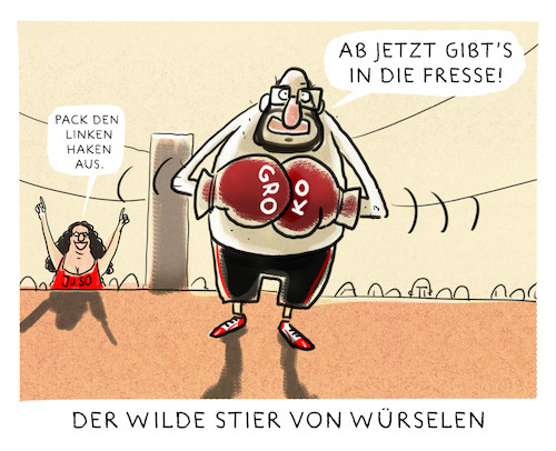 Cartoon: ...kampfbereit... (medium) by markus-grolik tagged schulz,groko,kampfgeist,cdu,csu,merkel,wahlprogramm,sozialdemokratie,berlin,sondieren,regierungsbildung,schulz,groko,kampfgeist,cdu,csu,merkel,wahlprogramm,sozialdemokratie,berlin,sondieren,regierungsbildung
