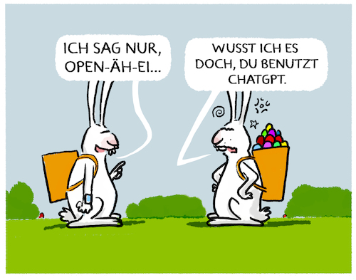 Cartoon: KI-Ostern (medium) by markus-grolik tagged ki,ostern,versteck,eier,ostereier,osterhase,chatgpt,openai,ki,ostern,versteck,eier,ostereier,osterhase,chatgpt,openai
