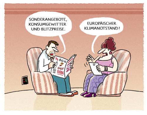 Cartoon: Konsumklima (medium) by markus-grolik tagged eu,klimanotstand,black,friday,konsum,wirtschaft,konjunktur,einzelhandel,euro,eu,klimanotstand,black,friday,konsum,wirtschaft,konjunktur,einzelhandel,euro