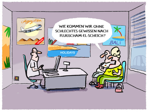 Cartoon: Kurz mal in die Ferne... (medium) by markus-grolik tagged klimaneutral,flugreisen,billigfluege,kontinentalflüge,bali,klimaaktivisten,deutschland,urlaub,tourismus,klimaziele,scham,el,scheich,klima,flugbenzin,klimaneutral,flugreisen,billigfluege,kontinentalflüge,bali,klimaaktivisten,deutschland,urlaub,tourismus,klimaziele,scham,el,scheich,klima,flugbenzin