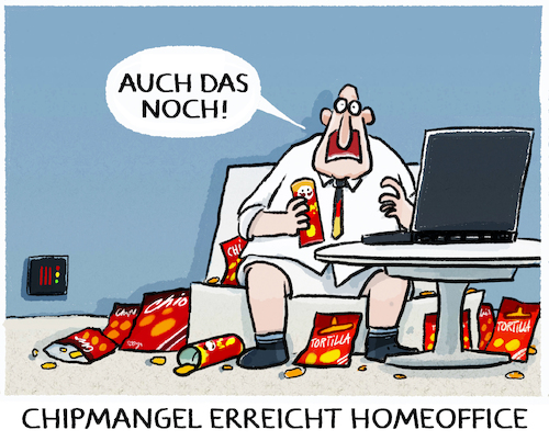 Cartoon: Lieferengpässe... (medium) by markus-grolik tagged illustration,karikatur,chip,chips,mangel,wirtschaft,lieferschwierigkeiten,lieferkette,chipmangel,lieferketten,homeoffice,deutschland,illustration,karikatur,chip,chips,mangel,wirtschaft,lieferschwierigkeiten,lieferkette,chipmangel,lieferketten,homeoffice,deutschland