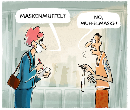 Cartoon: Maskenkontrolle (medium) by markus-grolik tagged corona,maske,masken,schutzmaske,muffel,bussgelder,nicht,aufgezogen,aufgesetzt,oeffentlicher,verkehr,corona,maske,masken,schutzmaske,muffel,bussgelder,nicht,aufgezogen,aufgesetzt,oeffentlicher,verkehr