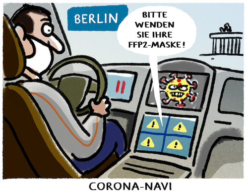 Cartoon: Maskenpflicht im PKW... (medium) by markus-grolik tagged corona,berlin,maske,ffp2,masken,bund,länder,deutschland,pkw,corona,berlin,maske,ffp2,masken,bund,länder,deutschland,pkw