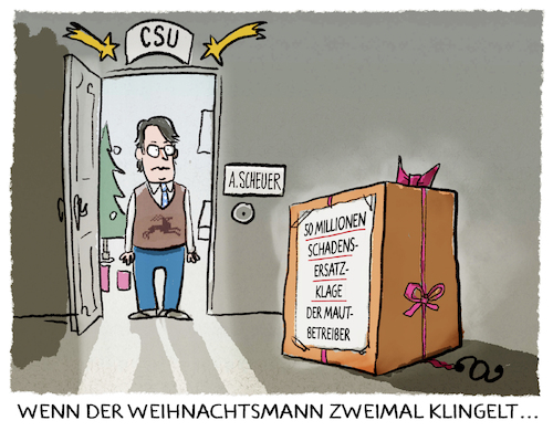 Cartoon: Mautschaden vor Gericht (medium) by markus-grolik tagged schadensersatzklage,maut,mautbetreiber,andres,scheuer,verkehrminister,klage,csu,mauvertraege,bundesverkehrsministerium,deutschland,europa,schadensersatzklage,maut,mautbetreiber,andres,scheuer,verkehrminister,klage,csu,mauvertraege,bundesverkehrsministerium,deutschland,europa