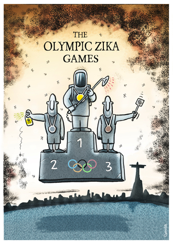 Cartoon: ...medals and mosquitos... (medium) by markus-grolik tagged olympia,dopingrio,zika,zikavirusvirus,mücken,ansteckung,mückenbekämpfung,ansteckungsgefahr,athleten,epedemie,gefahr,who,olympische,spiele,brasilien,grolik,olympia,dopingrio,zika,zikavirusvirus,mücken,ansteckung,mückenbekämpfung,ansteckungsgefahr,athleten,epedemie,gefahr,who,olympische,spiele,brasilien,grolik