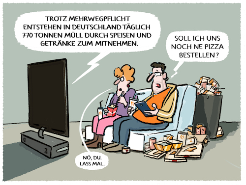 Cartoon: Mehrwegangebotspflicht... (medium) by markus-grolik tagged mehrwegpflicht,deutschland,verpackungsmuell,plastik,eu,europa,muell,mehrwegangebotspflicht,gastronomie,umwelt,konsum,lieferdienste,mehrwegpflicht,deutschland,verpackungsmuell,plastik,eu,europa,muell,mehrwegangebotspflicht,gastronomie,umwelt,konsum,lieferdienste