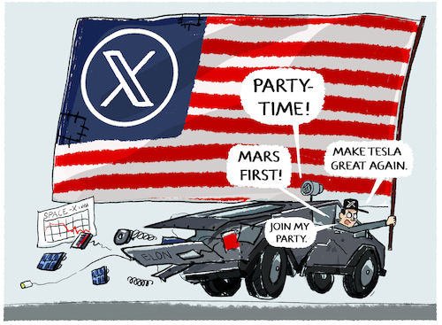 Cartoon: Musk vs Trump (medium) by markus-grolik tagged elon,musk,trump,maga,us,usa,gesetz,big,beautiful,bill,subventionen,nasa,space,tesla,mars,steuergesetzgebung,reiche,partei,finanzierung,macht,machtkampf,elon,musk,trump,maga,us,usa,gesetz,big,beautiful,bill,subventionen,nasa,space,tesla,mars,steuergesetzgebung,reiche,partei,finanzierung,macht,machtkampf