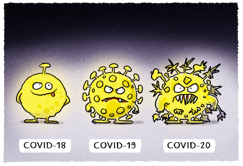 Cartoon: Mutanten... (medium) by markus-grolik tagged covid,19,20,corona,pandemie,virus,viren,ansteckung,covid,19,20,corona,pandemie,virus,viren,ansteckung