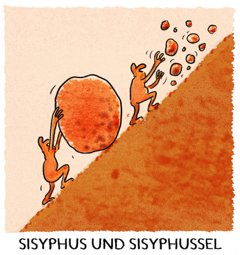 Cartoon: ...Mythos... (medium) by markus-grolik tagged sisyphus,ordnung,feng,shui,mythologie,griechenland,antike,mythos,mythen,berg,schicksal,sisyphus,mythologie,griechenland,antike,mythos,mythen,berg,schicksal