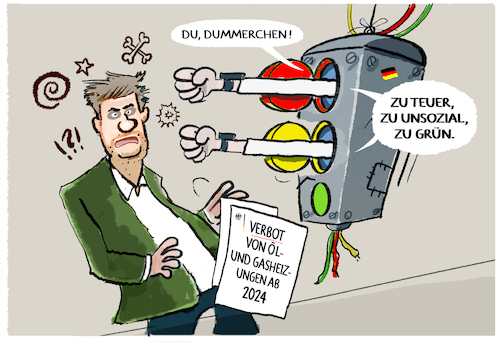 Cartoon: Neues von der Ampel... (medium) by markus-grolik tagged deutschland,ampel,gruene,spd,fdp,habeck,bundeswirtschaftsministerium,verbot,oel,gas,heizungen,waermepumpen,strom,fortschrittskoalition,gesetzesentwurf,waermewende,deutschland,ampel,gruene,spd,fdp,habeck,bundeswirtschaftsministerium,verbot,oel,gas,heizungen,waermepumpen,strom,fortschrittskoalition,gesetzesentwurf,waermewende