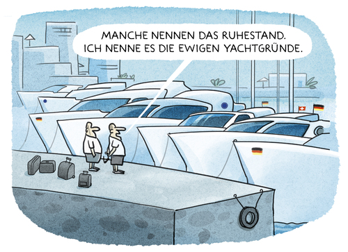 Cartoon: ...nur für Besserverdienende... (medium) by markus-grolik tagged yacht,rente,altersarmut,diät,diäten,bezüge,kapital,oberschicht,wohlhabende,segeln,ruhestand,hafen,steuer,cartoon,grolik,yacht,rente,altersarmut,diät,diäten,bezüge,kapital,oberschicht,wohlhabende,segeln,ruhestand,hafen,steuer,cartoon,grolik