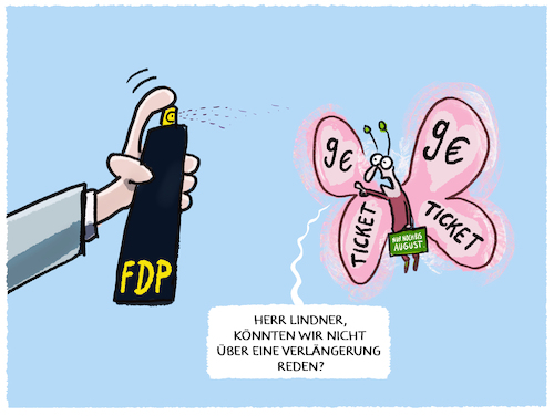 Cartoon: Nur noch bis Ende August.. (medium) by markus-grolik tagged ticket,ampel,fdp,verkehrswende,nahverkehr,oepnv,lindner,wissing,deutsche,bahn,auto,zug,spd,gruene,deutschland,euro,ticket,ampel,fdp,verkehrswende,nahverkehr,oepnv,lindner,wissing,deutsche,bahn,auto,zug,spd,gruene,deutschland,euro