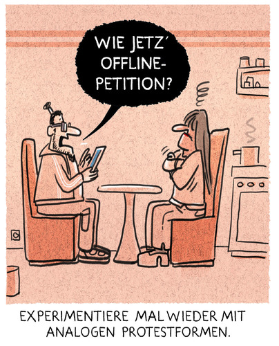 Cartoon: ...offline... (medium) by markus-grolik tagged offline,konflikt,petition,online,mann,frau,beziehung,streitkultur,streit,ehe,auseinandersetzung,kommunikation,grolik,offline,konflikt,petition,online,mann,frau,beziehung,streitkultur,streit,ehe,auseinandersetzung,kommunikation,grolik