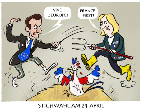 Cartoon: Richtungswahl in Frankreich (medium) by markus-grolik tagged macron,paris,ministerpraesident,le,pen,frankreich,en,marche,front,nationale,europa,demokratie,populismus,bruessel,eu,macron,paris,ministerpraesident,le,pen,frankreich,en,marche,front,nationale,europa,demokratie,populismus,bruessel,eu