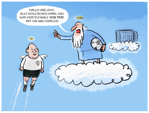 Cartoon: R.I.P. Uwe Seeler (medium) by markus-grolik tagged uns,uwe,seeler,hsv,fussball,nationalspieler,mexiko,1970,hinterkopf,dfb,deutschland,ehrenspielfuehrer,fussballidol,ikone,hamburg,uns,uwe,seeler,hsv,fussball,nationalspieler,mexiko,1970,hinterkopf,dfb,deutschland,ehrenspielfuehrer,fussballidol,ikone,hamburg