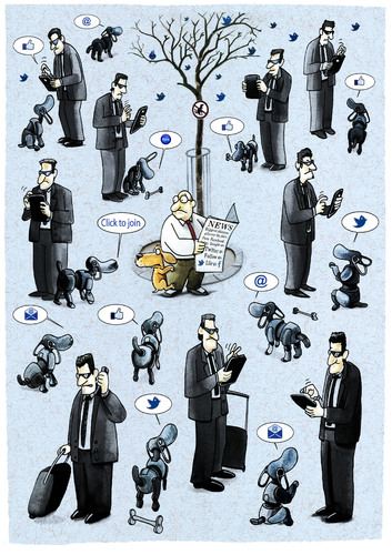Cartoon: ROBO-DOG (medium) by markus-grolik tagged markus,grolik,gassi,natur,haustiere,köter,hund,facebook,twitter,pet,virtual,kommunikation,media,networks,social,cartoon