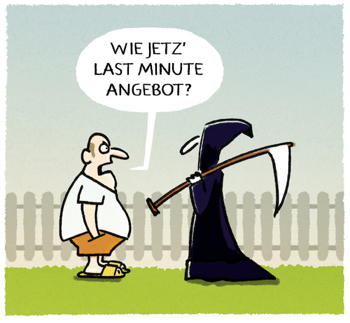 Cartoon: Schnäppchenjäger (medium) by markus-grolik tagged tod,tourismus,last,minute,sense,angebot,marketing,tod,tourismus,last,minute,sense,angebot,marketing