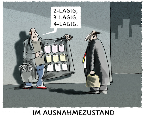 Cartoon: Schwarzmarkt... (medium) by markus-grolik tagged ausgangssperre,schwarzmarkt,versorgungslage,hamsterkaeufe,klopapier,corona,virus,egoismus,solidaritaet,deutschland,europa,wirtschaft,ausgangssperre,schwarzmarkt,versorgungslage,hamsterkaeufe,klopapier,corona,virus,egoismus,solidaritaet,deutschland,europa,wirtschaft