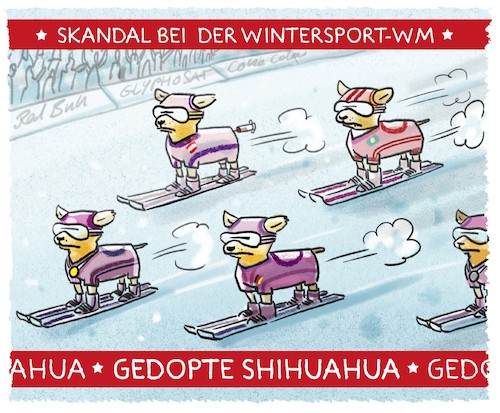 Cartoon: ...Seefeld... (medium) by markus-grolik tagged doping,wintersport,seefeld,spitzensport,spritzensport,langlauf,ski,skilanglauf,doping,wintersport,seefeld,spitzensport,spritzensport,langlauf,ski,skilanglauf