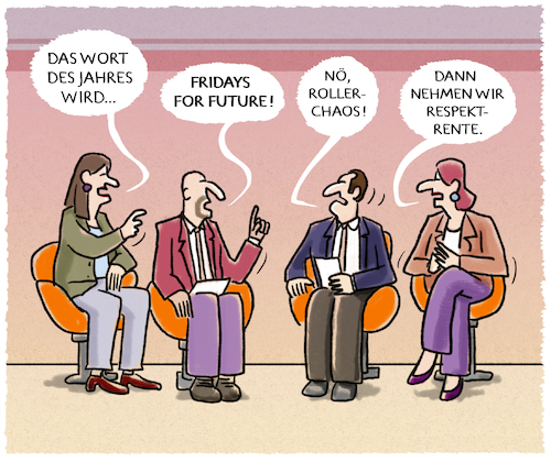 Cartoon: Selektion (medium) by markus-grolik tagged rspektrente,wort,des,jahres,fridays,for,future,rollerchaos,rspektrente,wort,des,jahres,fridays,for,future,rollerchaos