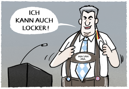 Cartoon: Söder lockert.... (medium) by markus-grolik tagged lockerungen,kontaktverbot,mia,san,aussenseiter,entscheidung,pandemie,ladenoeffnungen,spielplaetze,oeffnungen,corona,bayern,soeder,lockerungen,kontaktverbot,mia,san,aussenseiter,entscheidung,pandemie,ladenoeffnungen,spielplaetze,oeffnungen,corona,bayern,soeder