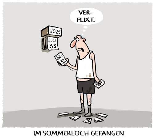 Cartoon: Sommerloch... (medium) by markus-grolik tagged sommerloch,sommerpause,nachrichten,flaute,medien,politik,urlaub,ferien,sommerloch,sommerpause,nachrichten,flaute,medien,politik,urlaub,ferien