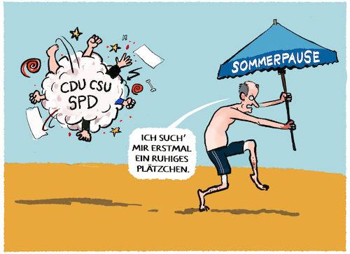 Cartoon: Sommerurlaub... (medium) by markus-grolik tagged regierung,merz,berlin,koalition,cdu,csu,spd,richterwahl,brosius,gersdorf,stromsteuer,presse,sommerloch,sommerpause,nachrichten,flaute,medien,politik,urlaub,ferien,regierung,merz,berlin,koalition,cdu,csu,spd,richterwahl,brosius,gersdorf,stromsteuer,presse,sommerloch,sommerpause,nachrichten,flaute,medien,politik,urlaub,ferien
