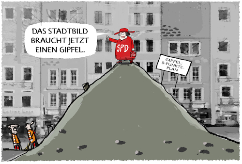 Stadtbildgipfel... (medium) Cartoon: Stadtbildgipfel... (medium) by markus-grolik tagged stadtbildgipfel,stadtbild,spd,cdumerz,deutschland,bundesregierung,debatte,stadtbildgipfel,stadtbild,spd,cdumerz,deutschland,bundesregierung,debatte