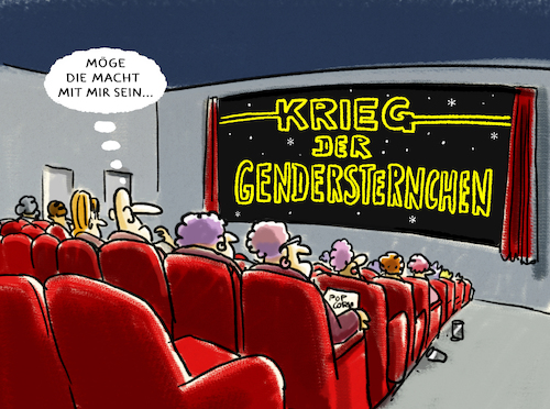 Cartoon: ...Star Wars... (medium) by markus-grolik tagged star,wars,george,lucas,krieg,der,gendersternchen,geschlechterkampf,wording,mann,frau,gender,sprache,star,wars,george,lucas,krieg,der,gendersternchen,geschlechterkampf,wording,mann,frau,gender,sprache