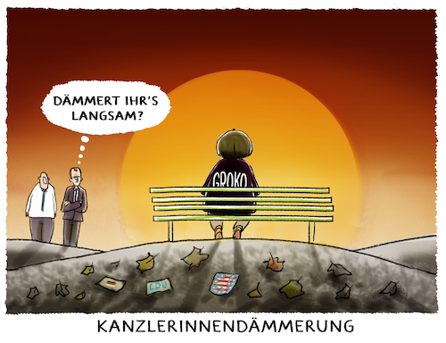 Cartoon: Sundown-Showdown (medium) by markus-grolik tagged kanzlerinnendaemmerung,kanzlerin,merkel,groko,cdu,wahldesaster,thueringen,junge,union,merz,unzufriedenheit,kanzlerinnendaemmerung,kanzlerin,merkel,groko,cdu,wahldesaster,thueringen,junge,union,merz,unzufriedenheit