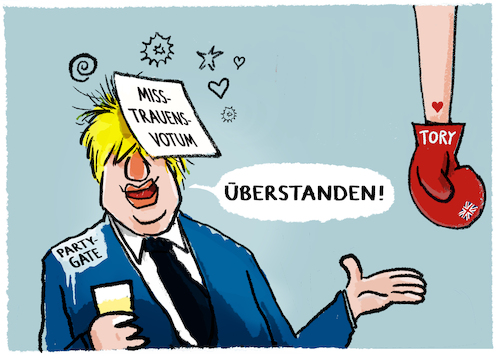 Cartoon: The party goes on... (medium) by markus-grolik tagged misstrauensvotum,premier,boris,johnson,partygate,corona,pandemie,party,lockdown,tories,conservative,england,grossbritannien,parlament,london,graham,brady,tory,misstrauensvotum,premier,boris,johnson,partygate,corona,pandemie,party,lockdown,tories,conservative,england,grossbritannien,parlament,london,graham,brady,tory