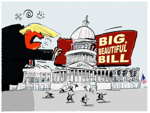 Cartoon: Trumps big beautiful bill... (medium) by markus-grolik tagged congress,senat,trump,vance,usa,us,maga,big,beautiful,bill,durchdruecken,repraesentantenhaus,schulden,steuergesetz,ausgabengesetz,reiche,massenabschiebungen,steuererleichterungen,congress,senat,trump,vance,usa,us,maga,big,beautiful,bill,durchdruecken,repraesentantenhaus,schulden,steuergesetz,ausgabengesetz,reiche,massenabschiebungen,steuererleichterungen