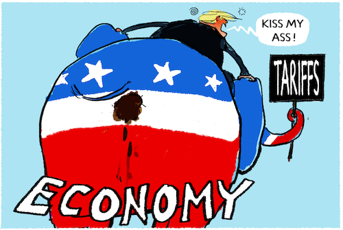 Cartoon: Trumps Tariff Terror... (medium) by markus-grolik tagged trump,usa,maga,zoelle,handelskrieg,wirtschaft,china,zollkrieg,trump,usa,maga,zoelle,handelskrieg,wirtschaft,china,zollkrieg