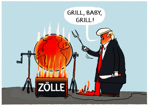 Cartoon: Trumps Zollgrill... (medium) by markus-grolik tagged trump,usa,us,maga,wirtschaft,welthandel,handel,export,import,europa,handelskrieg,strafzoelle,zoelle,china,grill,grillen,tariffs,trump,usa,us,maga,wirtschaft,welthandel,handel,export,import,europa,handelskrieg,strafzoelle,zoelle,china,grill,grillen,tariffs