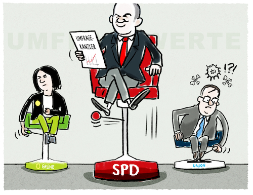 Cartoon: Umfragewerte... (medium) by markus-grolik tagged olaf,scholz,umfragekanzler,spd,deutschland,bundestagswahl,union,laschet,cdu,csu,gruene,baerbock,umfragewerte,olaf,scholz,umfragekanzler,spd,deutschland,bundestagswahl,union,laschet,cdu,csu,gruene,baerbock,umfragewerte