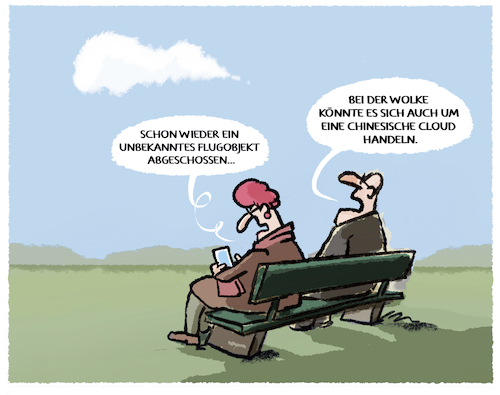 Cartoon: Verdächtiges im Luftraum... (medium) by markus-grolik tagged spionageballon,spionage,china,usa,luftraum,abschuss,flugobjekte,cloud,wolken,ausspaehen,militaer,vormachtstellung,weltherrschaft,spionageballon,spionage,china,usa,luftraum,abschuss,flugobjekte,cloud,wolken,ausspaehen,militaer,vormachtstellung,weltherrschaft