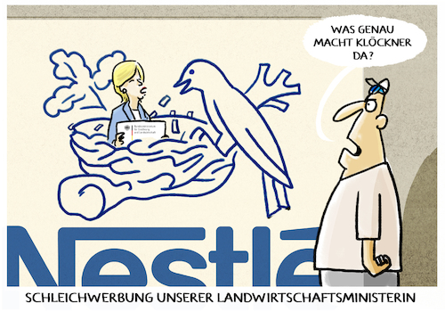 Cartoon: Verköstigung (medium) by markus-grolik tagged julia,kloeckner,nestle,schleichwerbung,landwirtschaftsministerin,lebensmittelampel,lobby,groko,csu,cdu,rezo,twitter,werbung,korruption,julia,kloeckner,nestle,schleichwerbung,landwirtschaftsministerin,lebensmittelampel,lobby,groko,csu,cdu,rezo,twitter,werbung,korruption