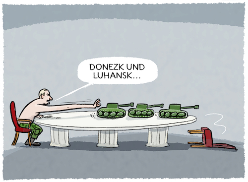 Cartoon: Völkerrechtsbruch... (medium) by markus-grolik tagged luhansk,donezk,ostukraine,putin,russland,teilrepubliken,invasion,kiew,strategie,taktik,europa,usa,nato,osterweiterung,luhansk,donezk,ostukraine,putin,russland,teilrepubliken,invasion,kiew,strategie,taktik,europa,usa,nato,osterweiterung