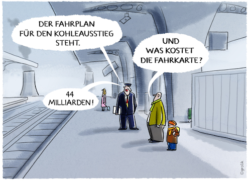 Cartoon: Weichenstellung (medium) by markus-grolik tagged kohle,kohleausstieg,klimaziele,strom,energie,betreiber,energiewende,kohlekraftwerk,hambacher,forst,tagebau,zukunft,klimaneutral,kohle,kohleausstieg,klimaziele,strom,energie,betreiber,energiewende,kohlekraftwerk,hambacher,forst,tagebau,zukunft,klimaneutral